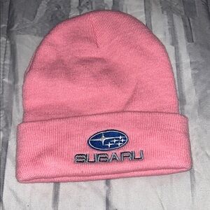 Pink Womens Subaru Beanie